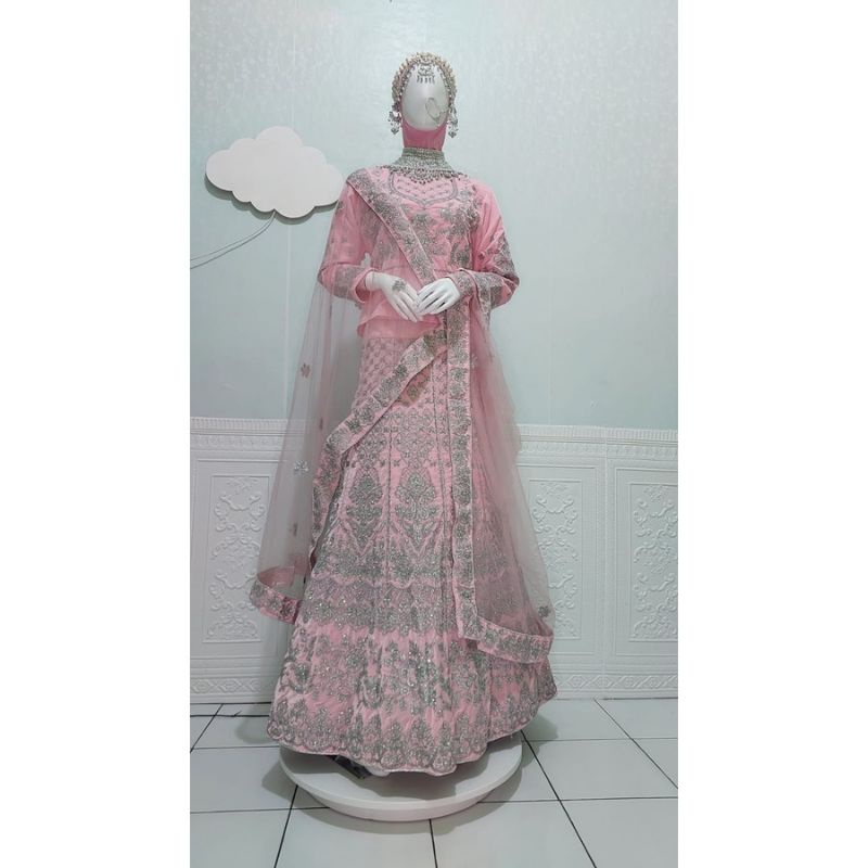 baju india pink lehenga pink
