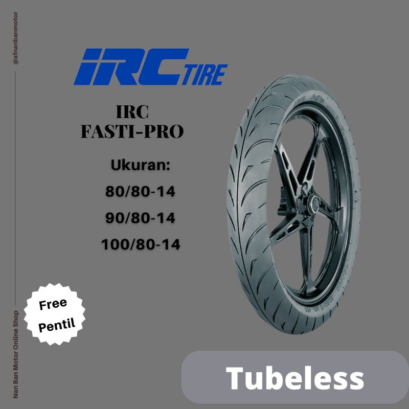 BAN MOTOR IRC FASTI PRO 90/80-14, 100/80-14 & 90/80-17 TUBELESS SOFT COMPOUND