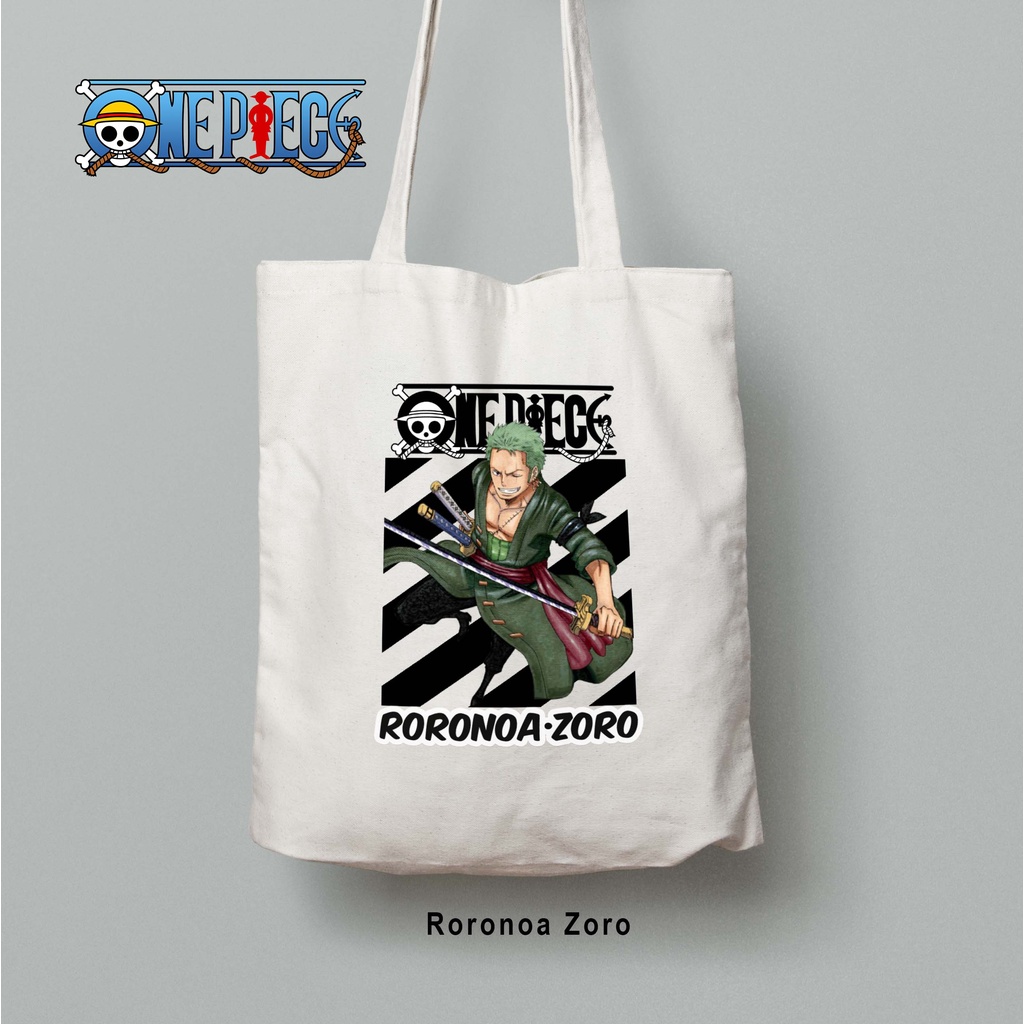 Totebag Anime One Piece Luffy Zoro Sanji Tote bag premium Totebag zipper totebag velcro