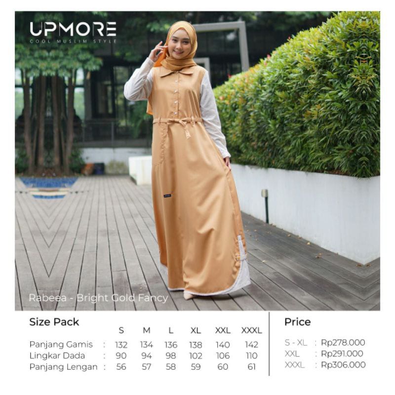 Gamis Upmore Rabeea Bright Gold Fancy