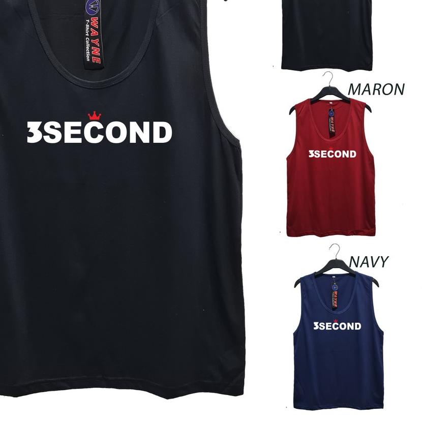 ☃ NC SINGLET COWO 3SECOND / SINGLET SANTAI /  KAOS TANPA LENGAN / LEKBONG / ATASAN PRIA ➶