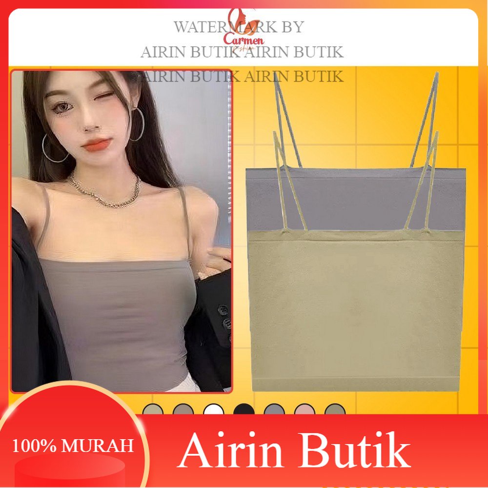 [ 100% KUALITAS ] Tank Top Crop Tali Basic Tanpa Lengan Pakaian Dalam Polos Gaya Wanita Korea / Slee