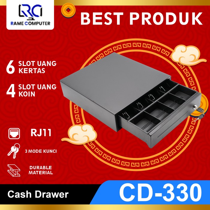 

[[JNT COD]] LACI UANG KASIR Murah - Cash Drawer POS RJ11 CD-330 ukuran 430x145x440