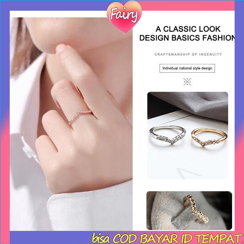 Cincin Model Simple Cincin V Shape Ring Fashion Gaya Korea Simple F