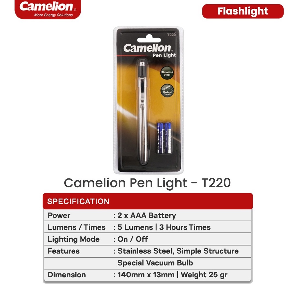 Camelion LED Penlight Pena Senter Dokter Senter Mulut Senter Hidung