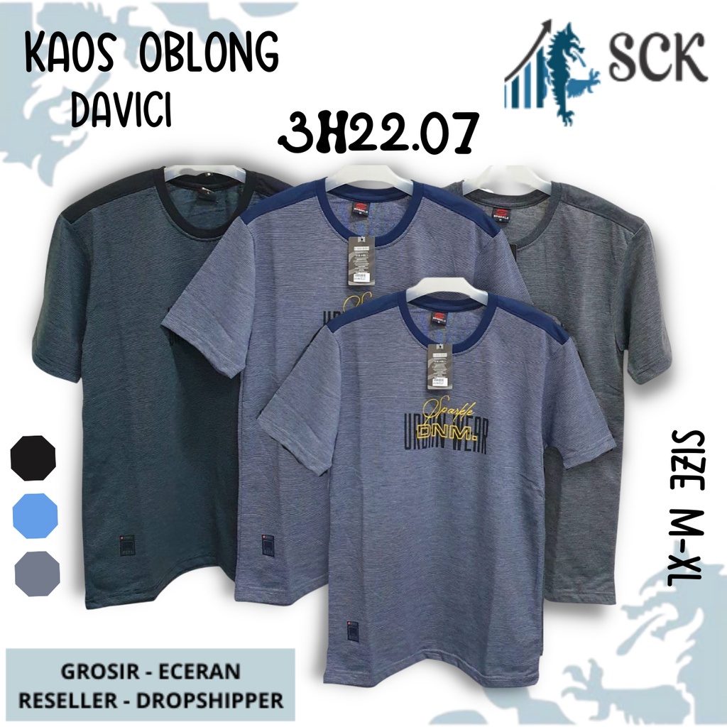 Kaos DAVICI 3H22.07 3H22.10 Distro Polos Motif Dewasa / Oblong Distro Pria M-XL / Pakaian Casual - sckmenwear GROSIR