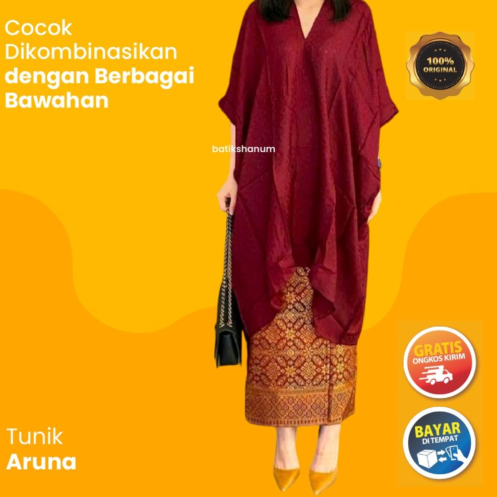 Terlaris TUNIK ARUNA / TUNIK BATIK  / TUNIK VISCOS WARNA (HANYA ATASAN SAJA)