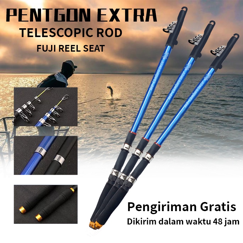 Joran Pancing Portable Carbon Fiber Telescopic 2 Meter - 3Meter/ Joran Pancing Murah Kuat Teleskopik/ Tongkat Pancing Murah Portable