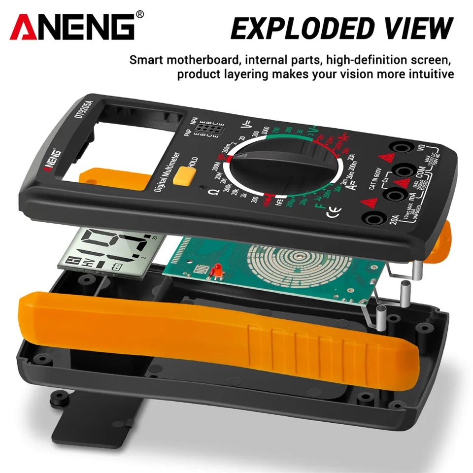 Digita Multimeter Avo Voltage Tester Profesional AC DC Tegangan Indikator Saat Ini Perlawanan Kapasitansi HFE Dioda Tester Multimeter Digital dengan Bel