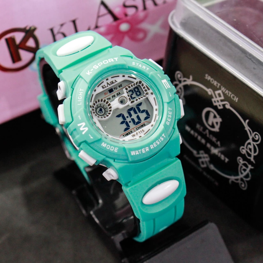 JAM TANGAN KLASKA WATCH ORIGINAL W-F115/WATERRESISTENT