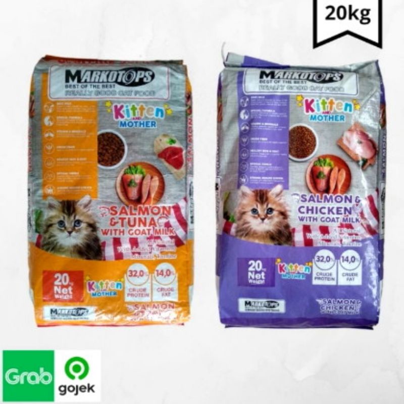 Gojek Markotop Kitten &amp; Mother Baby 20kg Makanan Anak Kucing Markotops - SALMON TUNA