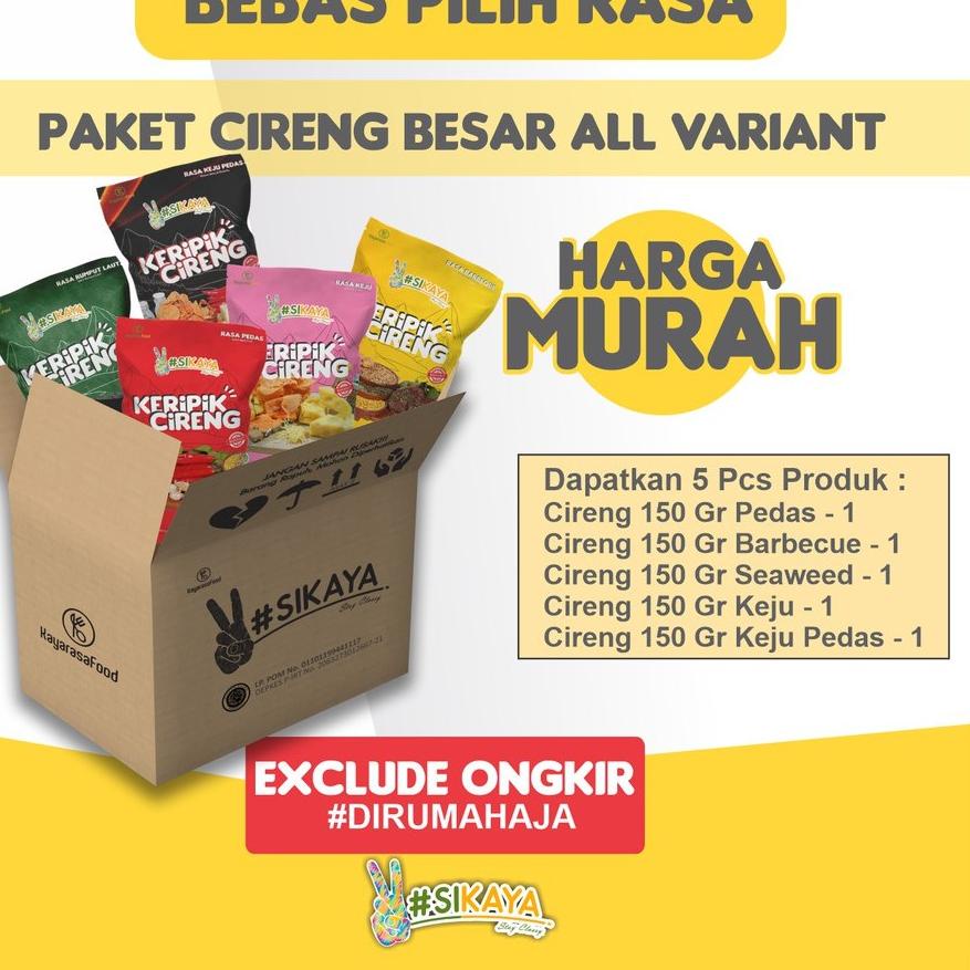 

✈ Paket Keripik Cireng Besar All Variant (135 Gram)-Sikaya ◘