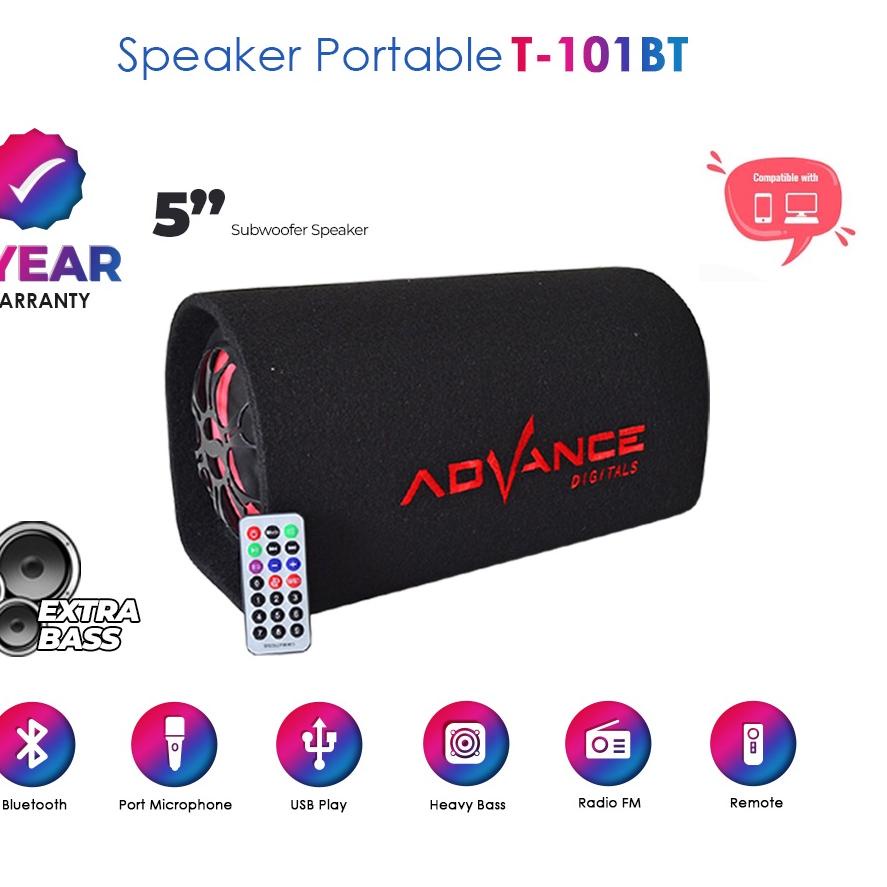 ♕ 100% Ori T-101BT SPEAKER BLUETOOTH ADVANCE DIGITAL SUBWOOFER KARAOKE SUPER BASS SALON AKTIF WIRELE