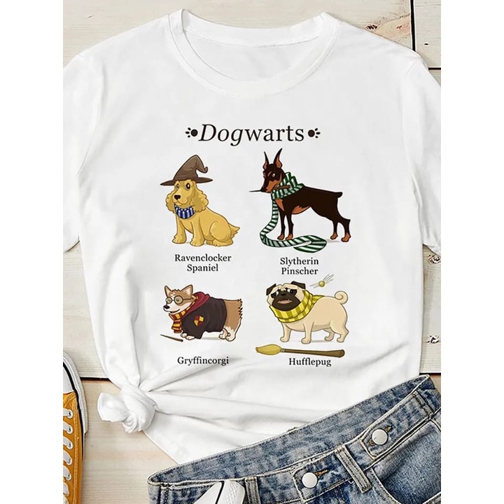 MYSTIQUE.ID-BAJU KAOS DOGWARTS T-SHIRT LUCU KEREN DAN AESTETIC