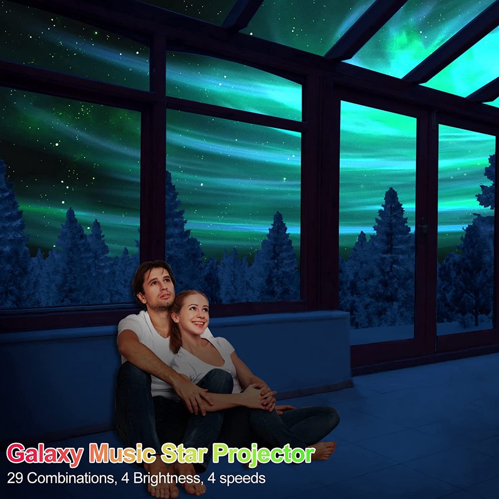 Galaxy Lamp Starry Projector Light Lampu Proyektor Dengan Speaker Langit Malam Bintang 2in1 Lampu Tidur Proyektor