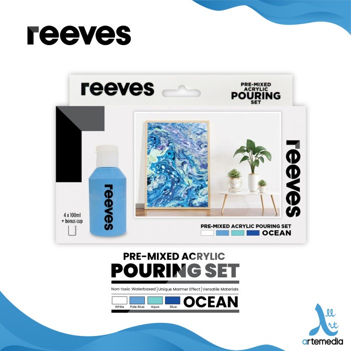 

Cat Akrilik Reeves Pre Mixed Acrylic Pouring Paint Ocean Color Set