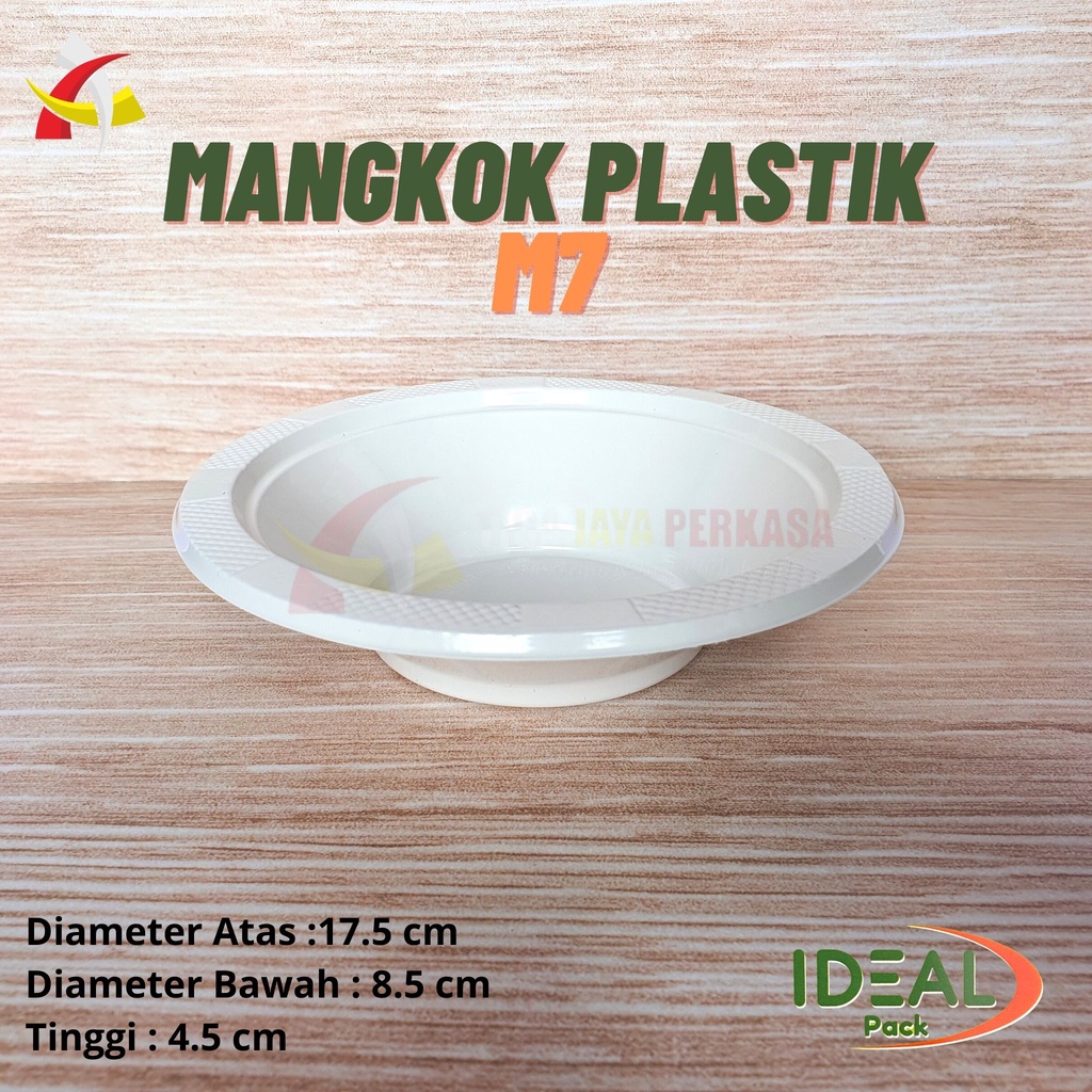 Mangkok Plastik M7 Besar PET IDEAL / Mangkok Sekali Pakai @50 Pcs