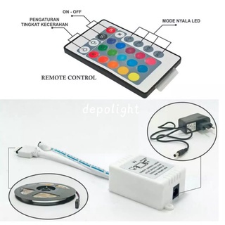 LED Strip RGB EV 2835/ LAMPU LED STRIP RGB 3528 2835 WARNA WARNI IP44 5M AC 220V + ADAPTOR