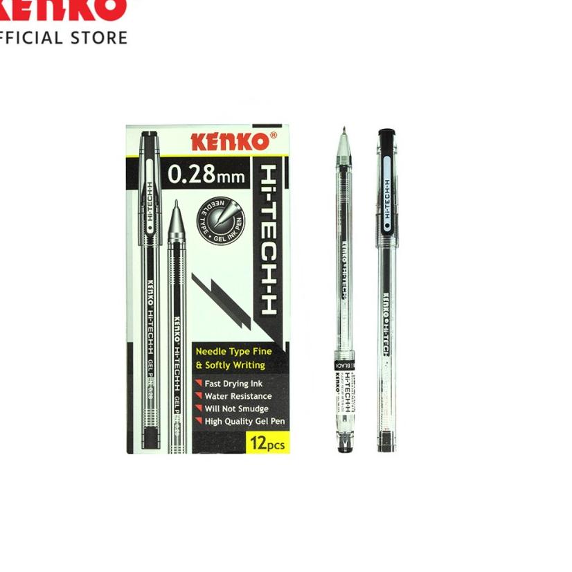 

New Style KENKO GEL PEN Hi-Tech-H 0.28 Mm - Hitam 12 Pcs / 1 Pack