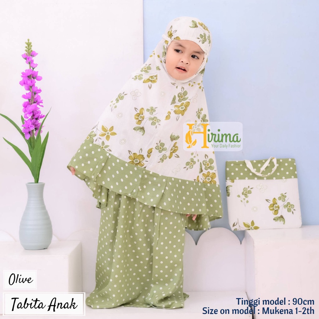 mukena anak motif ukuran batita hingga remaja rayon adem