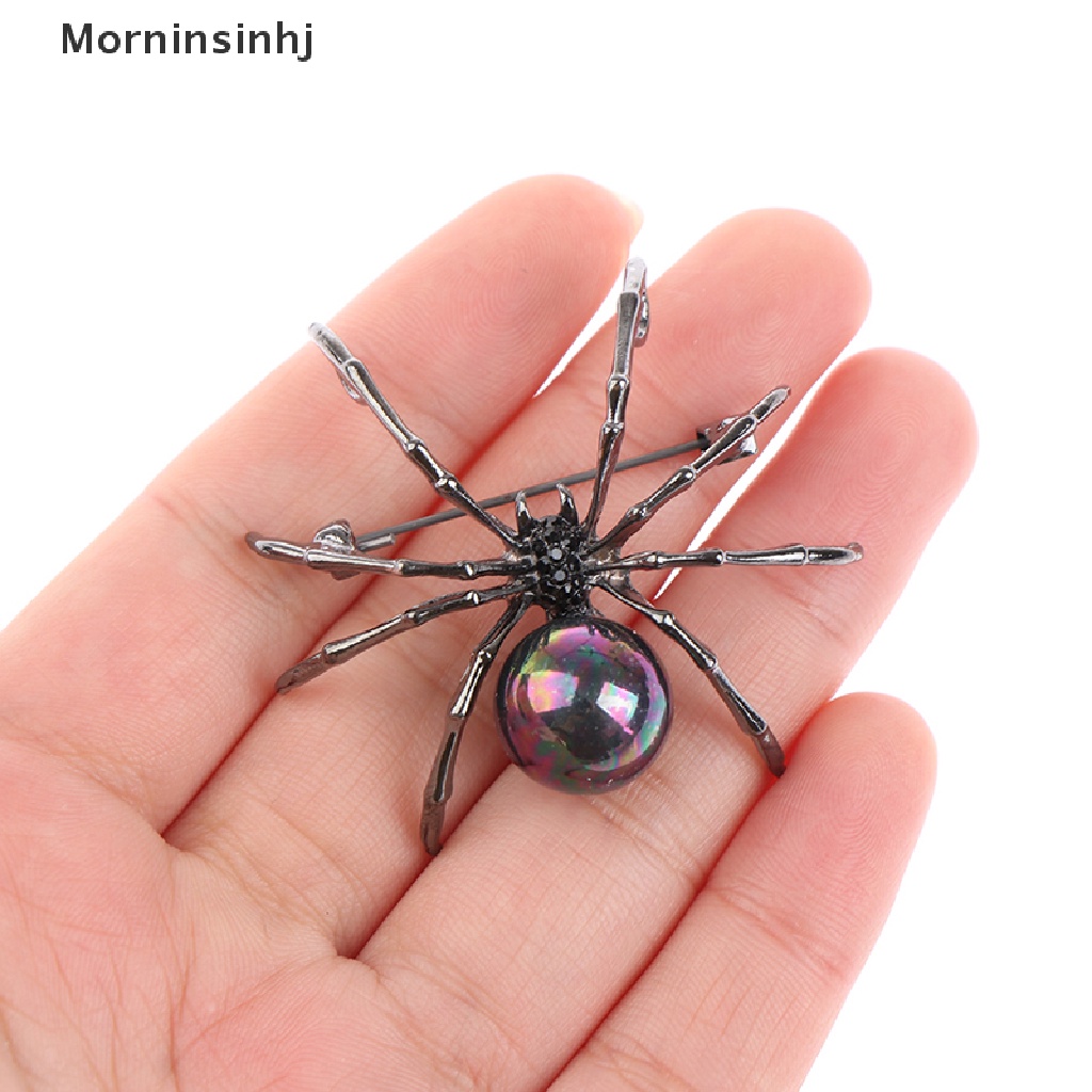 Mornin Fashion Wanita Berlian Imitasi Mutiara Imitasi Spider Bros Pin Korsase Lapel Perhiasan Hadiah id