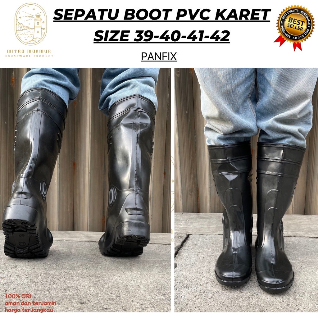 SALE!! SEPATU BOOT TINGGI PANFIX PVC KARET / SEPATU BOOTS MURAH DAN KUAT / SEPATU