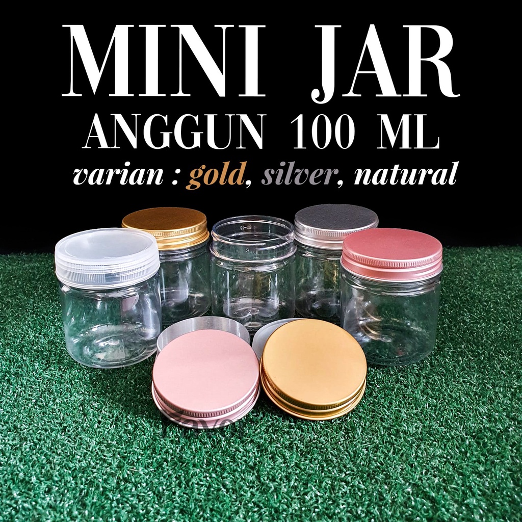 TOPLES/ JAR MINI Anggun NATURAL, GOLD, SILVER 100ml Tutup Alumunium Bumbu/Selai/Madu