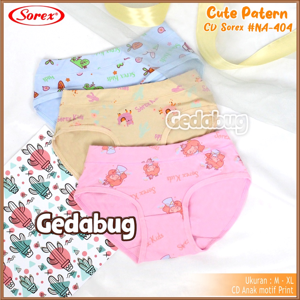 3-6 Pcs CD Anak Sorex NA-404 Cute Patern | Celana dalam anak motif Print Bunga | Gedabug