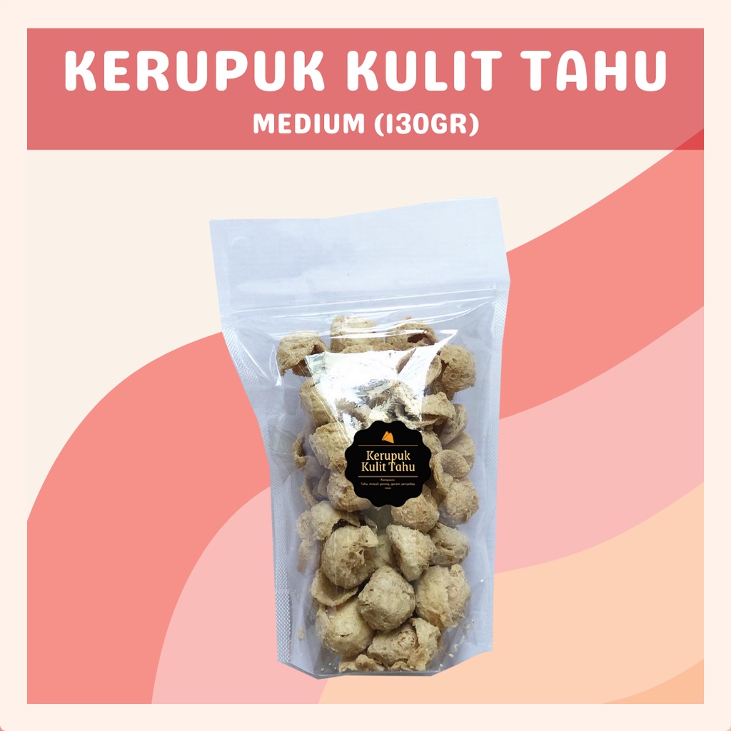 [DELISH SNACKS] Kerupuk Kulit Tahu (M) 130gr / Snack Cemilan Camilan Kripik Krupuk Tahu Bulat Asin Gurih