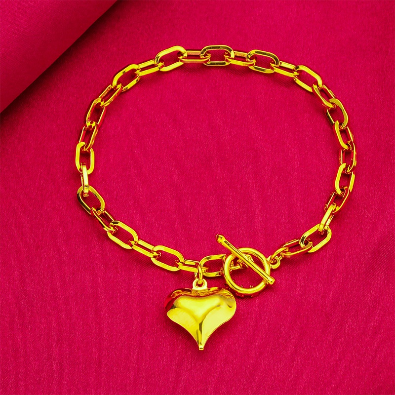 Perhiasan Fashion Goldkingdom Emas Asli Kadar 375 Bangkok Aksesoris Ready Stock2023Gelang Kalung Love Wanita Terbaru