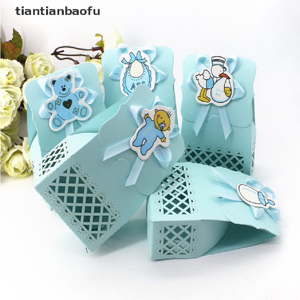 [tiantianbaofu] Lucu Baby Shower candy box Dekorasi Pesta Kertas Baptis Anak Nikmat Hadiah Manis Tas Ulang Tahun 12 Pcs Butik