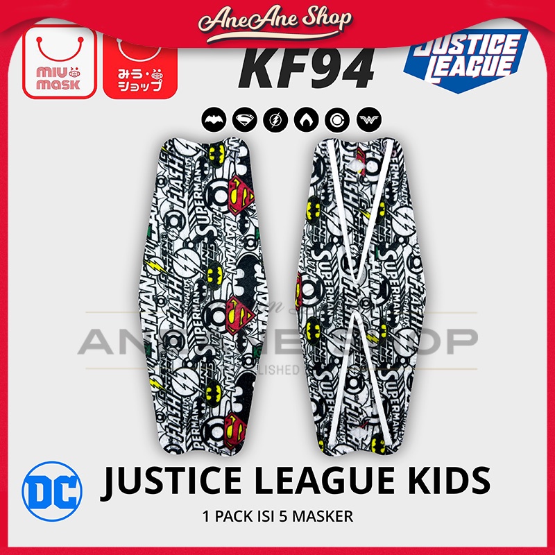 Masker MIU MASK Justice League KF94 Mask Anak (4Ply)