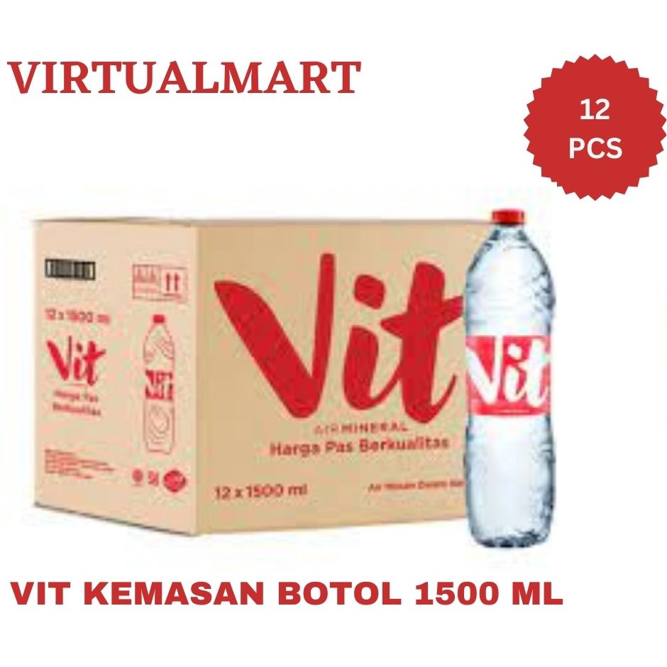 

AIR MINUM VIT 1500ml AIR MINERAL 12 BOTOL BESAR 1500 ML