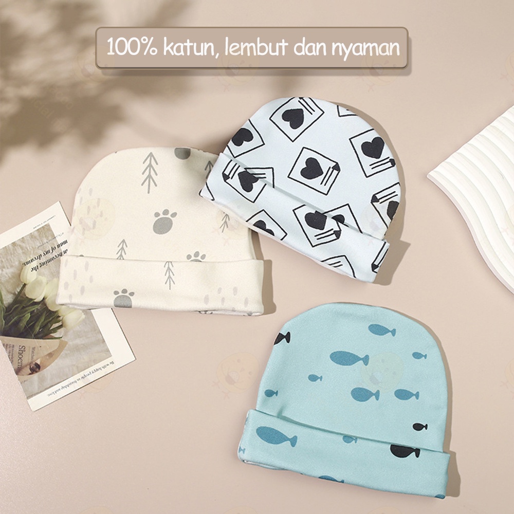 Lacoo Topi kupluk bayi lembut Baby hat motif hewan