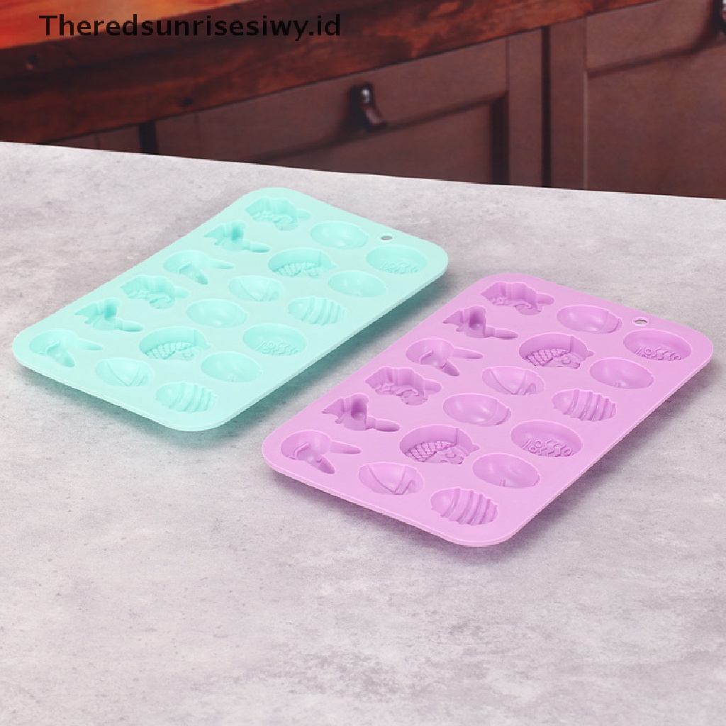 # Baju Lebaran # Easter Silicone Mold Rabbit Cetakan Kue Coklat Telur Berwarna Dekorasi Liburan Alat Baking Cetakan Sabun Manual Chocolates Mold~