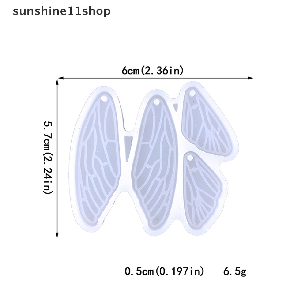 Sho Cetakan Silikon Anting Dekorasi Sayap Malaikat Cocok Untuk Epoxy Resin Diy Kerajinan Ransel Liontin Ornamen Membuat Perhiasan N