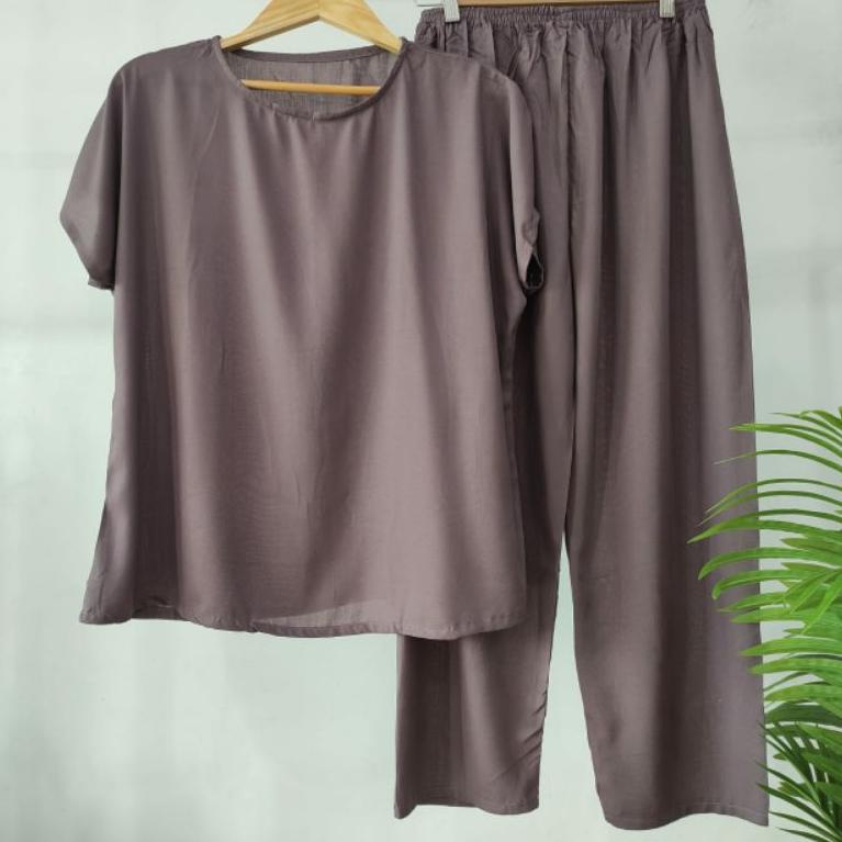 Langsung Atc babydoll POLOS rayon POLOS piyama rayon CELANA PANJANG LENGAN PENDEK BAHAN RAYON babbyd