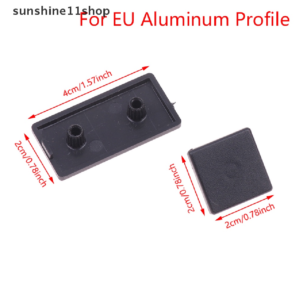 Sho 50PCS End Cap Plastik Hitam Tutup Plat Endcap Untuk 2020202020eu Aluminium Profile N