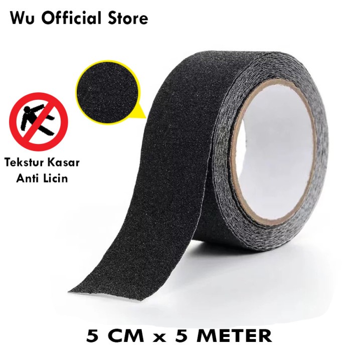 

Tape Anti Slip Tape / Lakban Anti Licin Hitam 5 Cm X 5 Meter