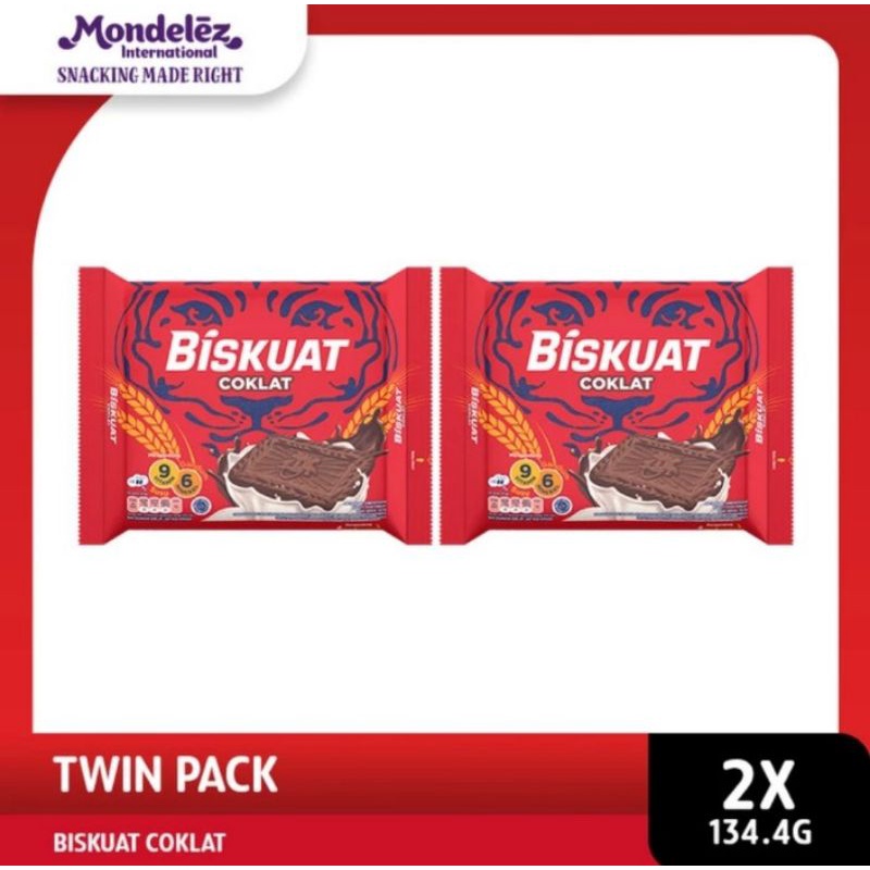 

Biskuit Cemilan Ringan Biskuat Coklat 121.6gr Twinpack