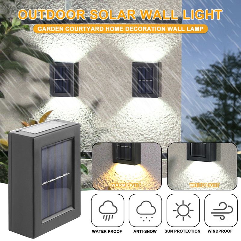 【COD】16LED Lampu Dinding Outdoor/Tenaga Surya Lampu/Lampu Solar Sensor Cahaya/Lampu Dinding Lampu