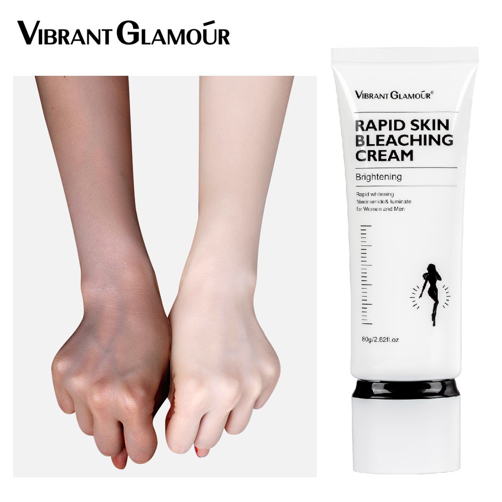 Vibrant Glamour Rapid Skin Bleaching Cream Glowing Underarm Brightening Cream 80Gr - Krim Pemutih Badan Ketiak dan Selangkangan Ampuh Mencerahkan kulit Untuk/Wajah/leher/Lengan/Kaki