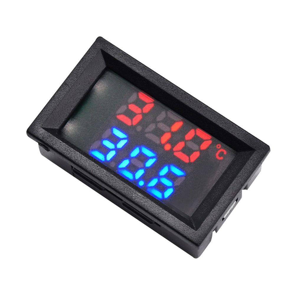 POPULAR Populer Digital DC Single Voltmeter LCD Profesional Dengan NTC 10K 3950sensor Suhu Probe Detector