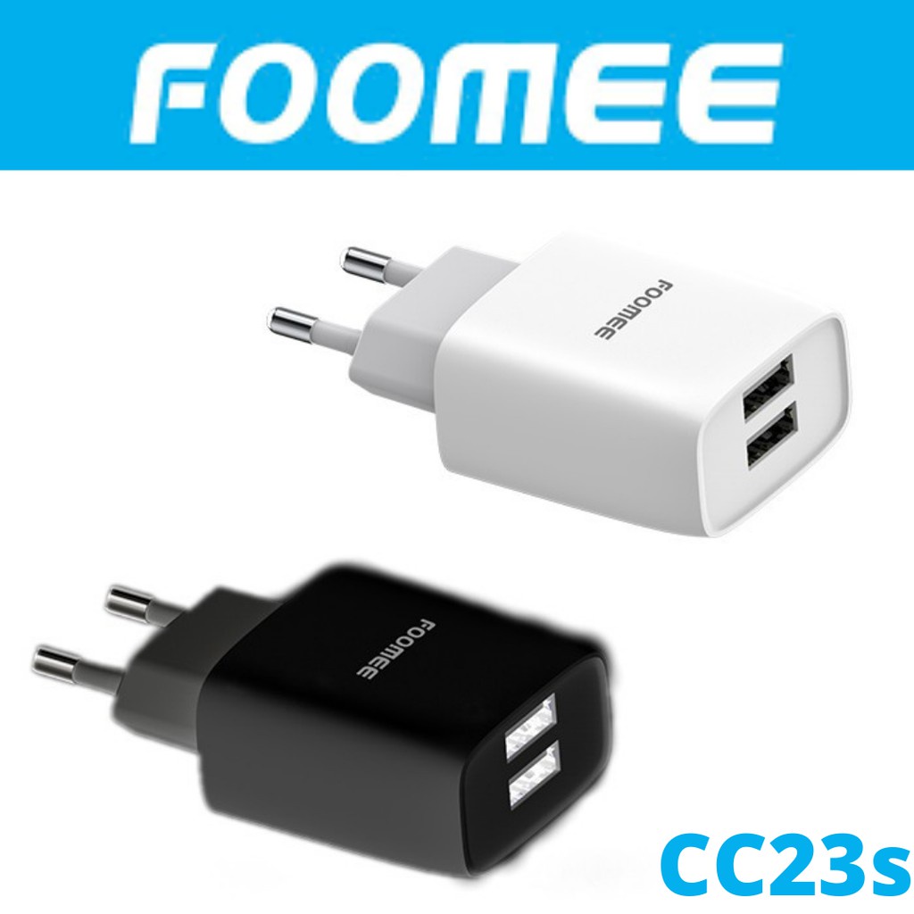 Adaptor Charger Foomee CC23s Batok Charger Fast Charging1 BOX ISI (20 PCS)  2.4A Dual Batok