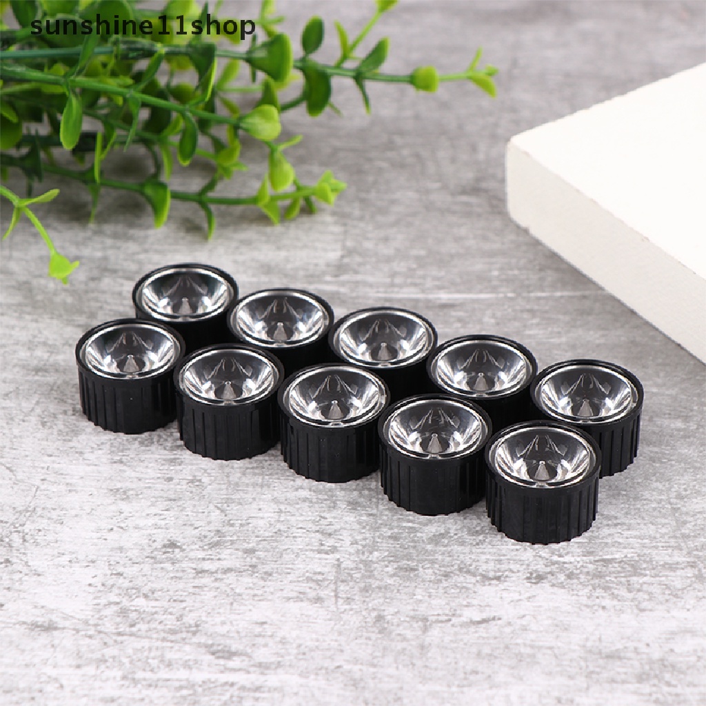 Sho 10Pcs/Set Lensa Pesawat Lumen Imitasi LED 20MM Dengan 510 45 90 120 Derajat N