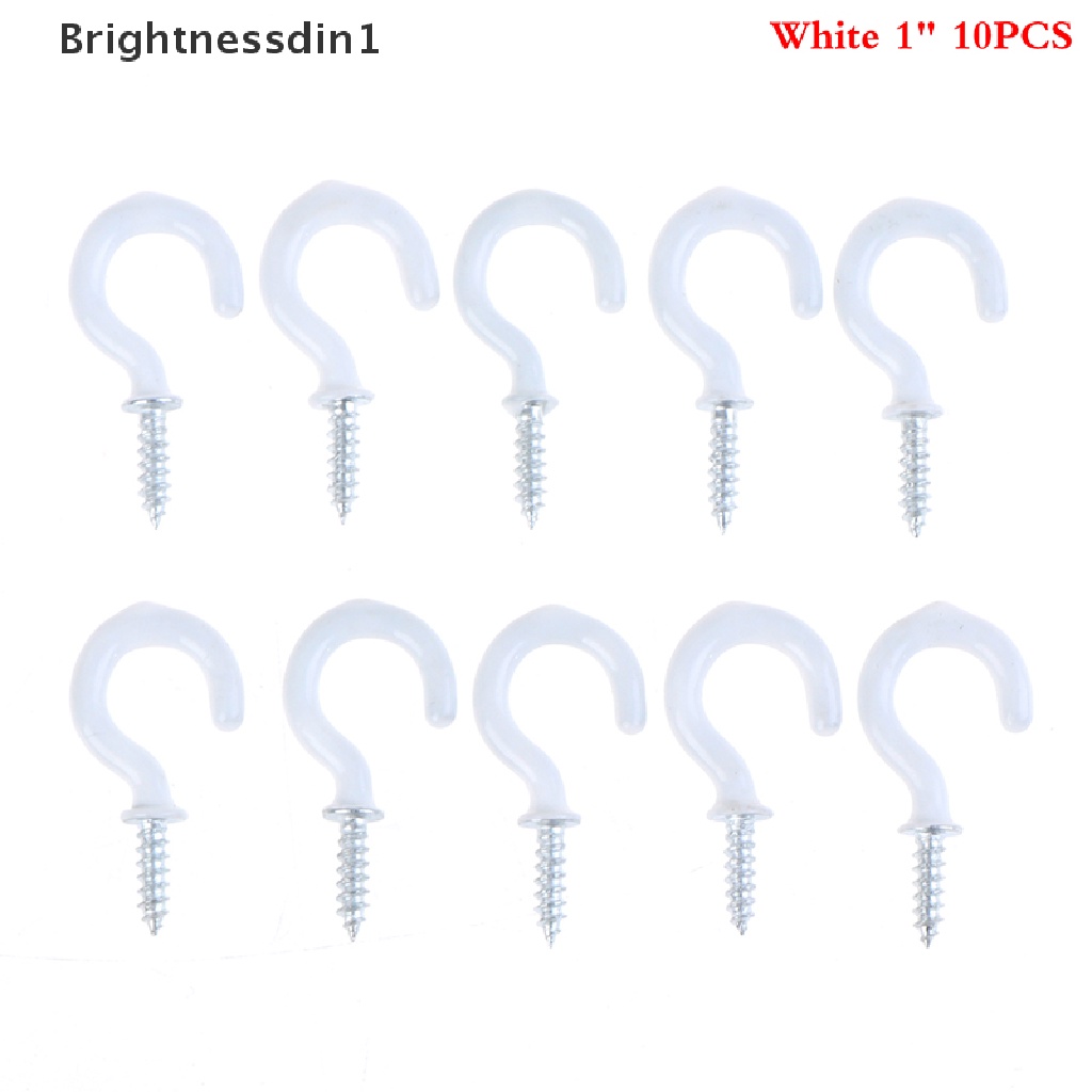 [Brightnessdin1] 10pcs Mug Shouldered Hanger Cup Hooks Heavy Duty Screw-In Ceiling Hooks Cup Boutique