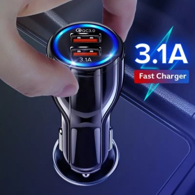 USB  Charger Mobil Charger Motor Fast Charging 2USB 2.1 A