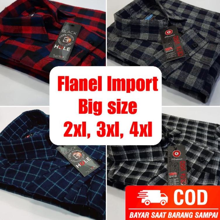 MURAH KEMEJA FLANEL JUMBO PANJANG BIG SIZE XXL DAN XXXL / KEMEJA KOTAK KOTAK / KEMEJA PRIA / BAJU PR