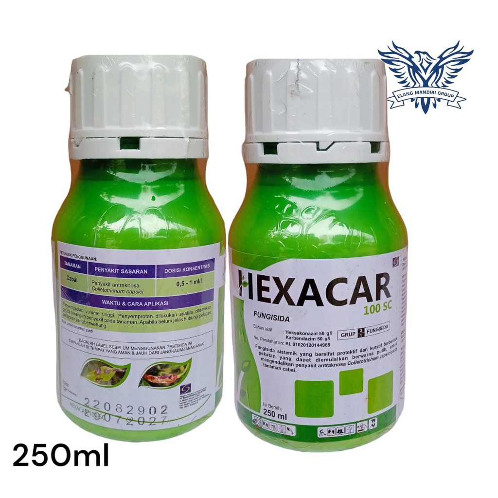 Fungisida sistemik HEXACAR 100 SC 250ml Heksakonazol 50 g/l Karbendazim 50 g/l Anvil Heksa