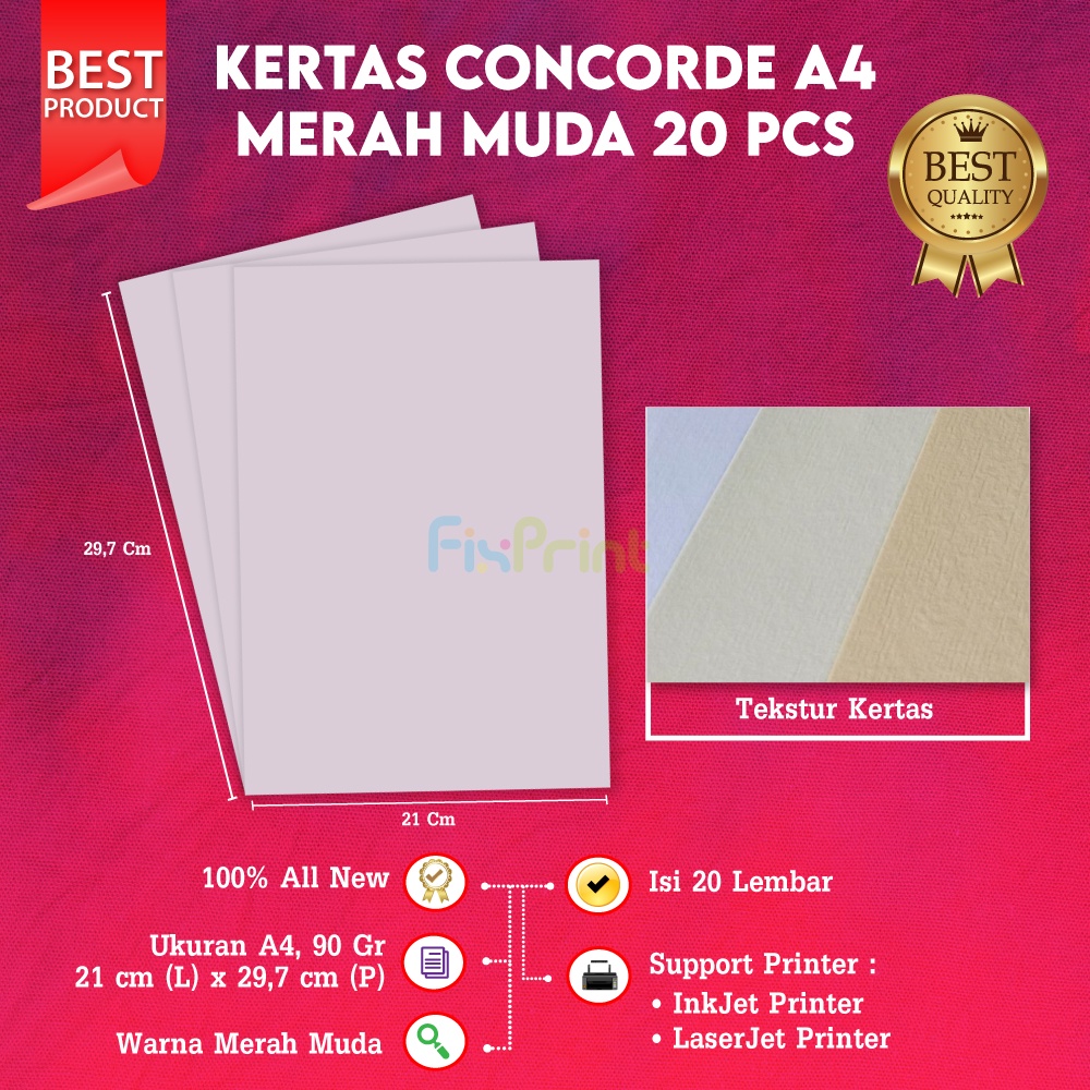 

Kertas Concorde A4 90 gr 1pack isi 20 Lembar 210mm x 297mm Paper Hijau